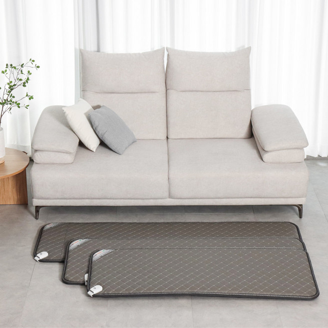 전자파없는 두께 3cm 한일의료기 전자파없는 절전형 탄소 온열 전기방석 침대 소파 엉뜨 전기요 쇼파용 여행용 캠핑용 가방증정, 진그레이, 3단(50x140)