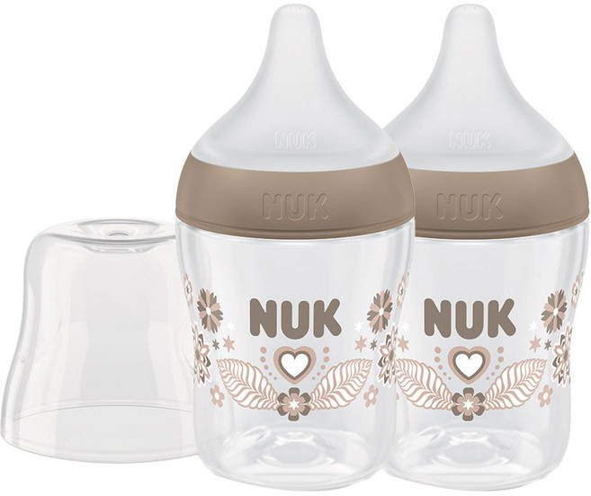 누크 퍼펙트매치 젖병 + 젖꼭지 S 세트, 하트, 150ml, 2세트