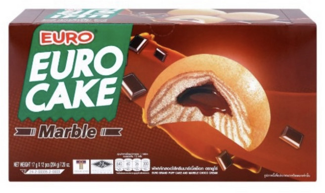 EURO CAKE 大理石巧克力奶油蛋糕, 17g, 12個