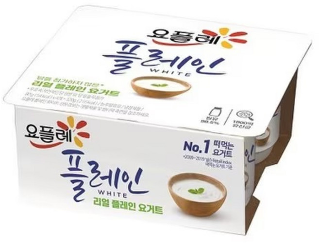 빙그레 요플레 플레인 화이트, 4개, 80g