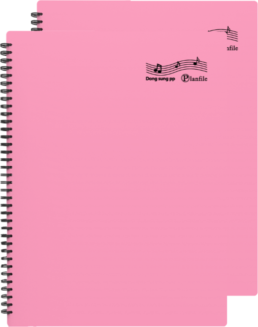 플랜파일 동성피피 악보화일 악보파일A4 악보속지 악보파일 2개입 1세트, 악보스프링40p 분홍색