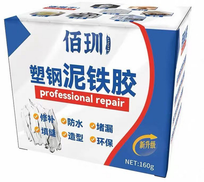 佰珈 塑鋼泥鐵膠 防水補漏 金屬修補, 白色, 1個