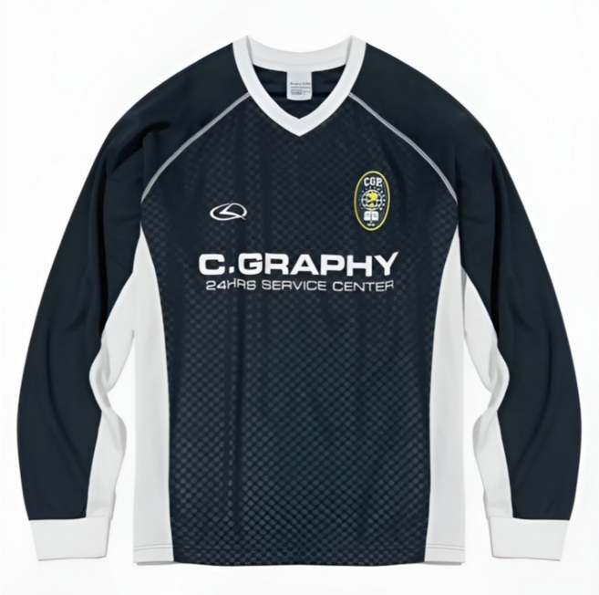 코드그라피 CGP 스포츠 남녀공용 긴팔 져지 티셔츠 편안함 네이비 마스크 증정