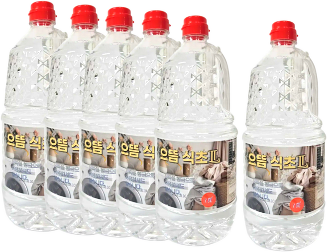 으뜸 세탁물헹굼전용 식초, 6개, 1.8L