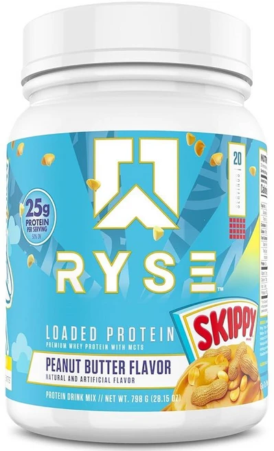 RYSE 로디드 단백질 파우더 - 스키피 땅콩 버터 - 프리바이오틱 섬유 및 MCT로 분리 및 농축 유청 단백질 25g - 저탄수화물 저설탕 소화 친화적 - 20회 분량 /, RYSE Up Supplements 로디드 단백질 파우 - 쿠팡