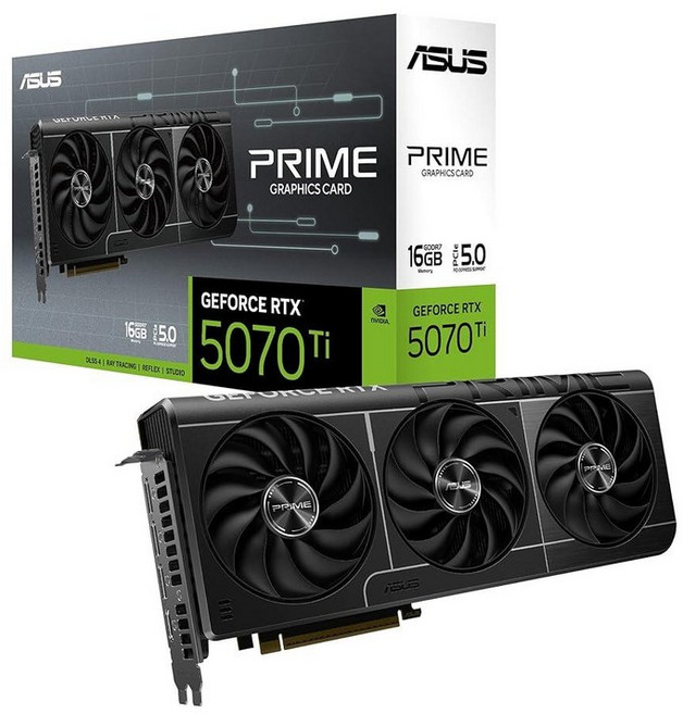 ASUS ProArt GeForce RTX 5070 Ti OC 에디션 그래픽 카드 (PCIe 5.0 16GB GDDR7 USB Type-C HDMI/DP 2.1 2.5슬, PRIME, RTX5070Ti