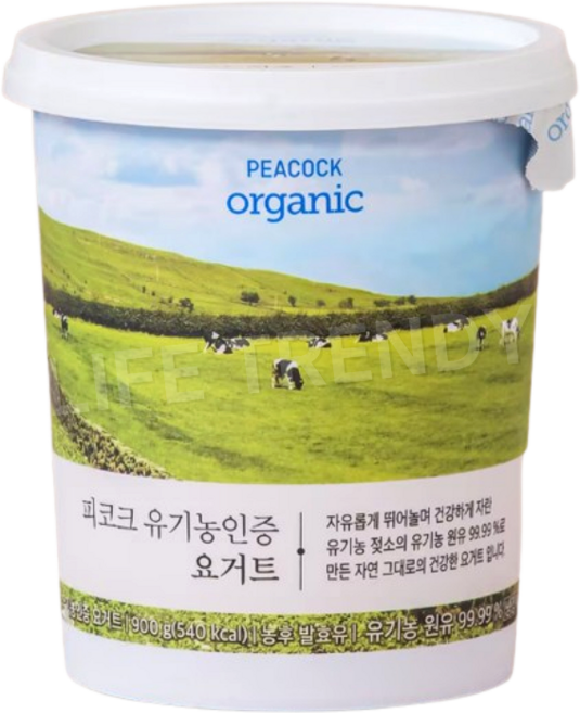 피코크 유기농 인증 요거트, 피코크 브랜드관 [피코크] 유기농 인증 요거트 900g, 900g, 1개