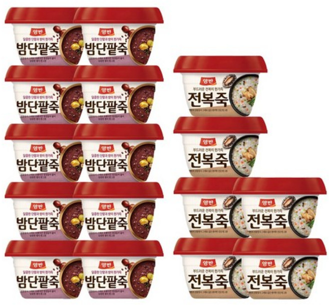동원 양반285g 밤단팥죽 10개+전복죽6개 총16입, 16개