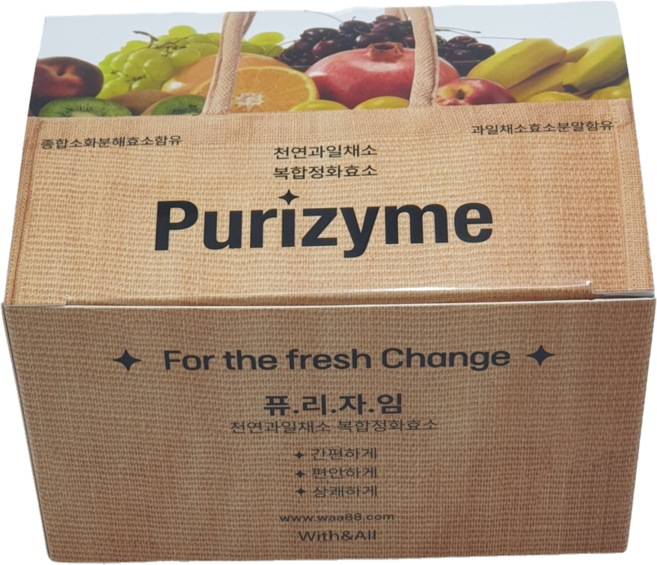 배변활성 종합소화분해효소 복합과일채소 효소분말함유 섭취 간편한 정제형 과채가공품 퓨리자임 60정, 1박스