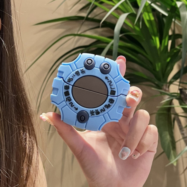 Homi Zon 갤럭시 버즈3 프로 케이스 호환 귀여운 캐릭터 실리콘 보호 커버, 디지몬 디지바이스