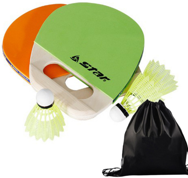 스타 핸들러 세트 NXR200 패드민턴세트 투센 파우치, 1세트, 오렌지그린