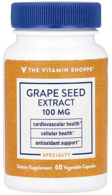 The Vitamin Shoppe 포도씨 추출물 100mg 베지 캡슐 60정 Shoppe (더 비타민 샵), 1개 - 쿠팡