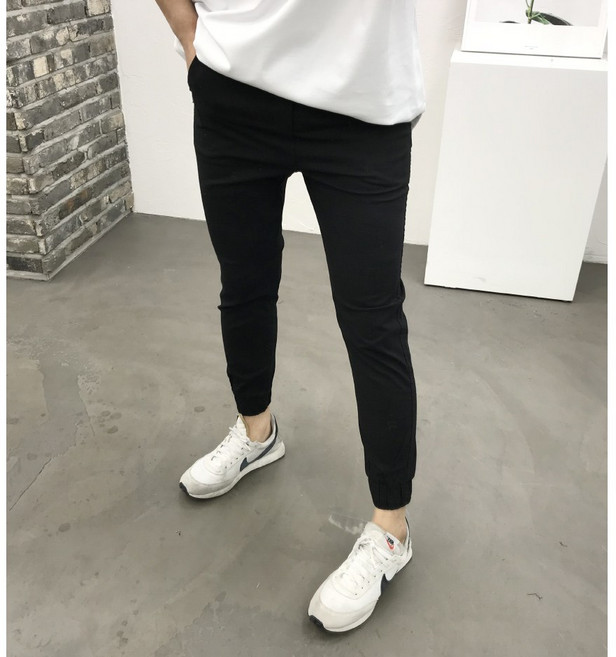 용된다 남자 얇은 린넨 스판 빅사이즈 조거팬츠