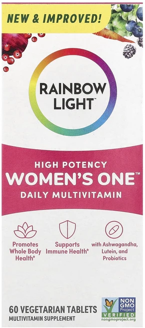 단백질 비타민 철분 마그내슘 칼슘 Rainbow Light Women's One™ 데일리 종합비타민 고효능 베지 정제 60정 고루고루섭취해주세요, RainbowLightWomensOne데일리종합비타민고, 1개 - 쿠팡