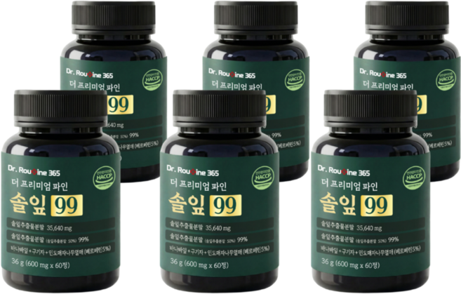 닥터루틴365 더 프리미엄 파인 솔잎 99% 식약청인증, 6개, 60정