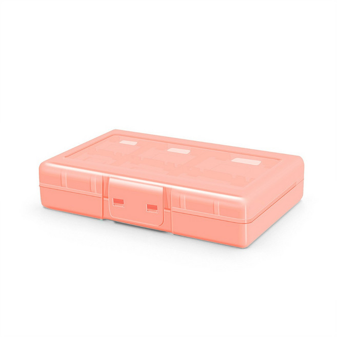 適用於 Switch 1/2 遊戲卡帶收納盒 (副廠) - 24枚裝 大容量卡盒, 粉色, 1個