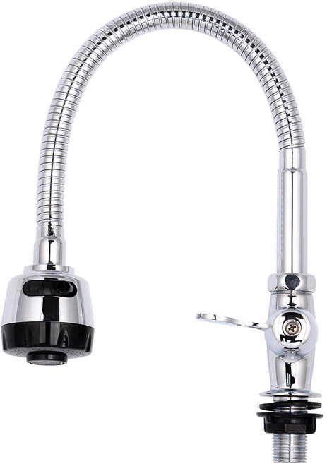 단수 코브라 세로 자바라 주방헤드 씽크대 수도꼭지, 1개