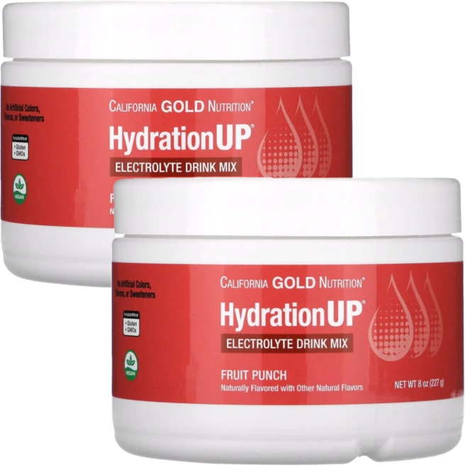 캘리포니아 골드 뉴트리션 CGN HydrationUP 전해질 드링크 과일펀치맛 227g 2통 - 쿠팡