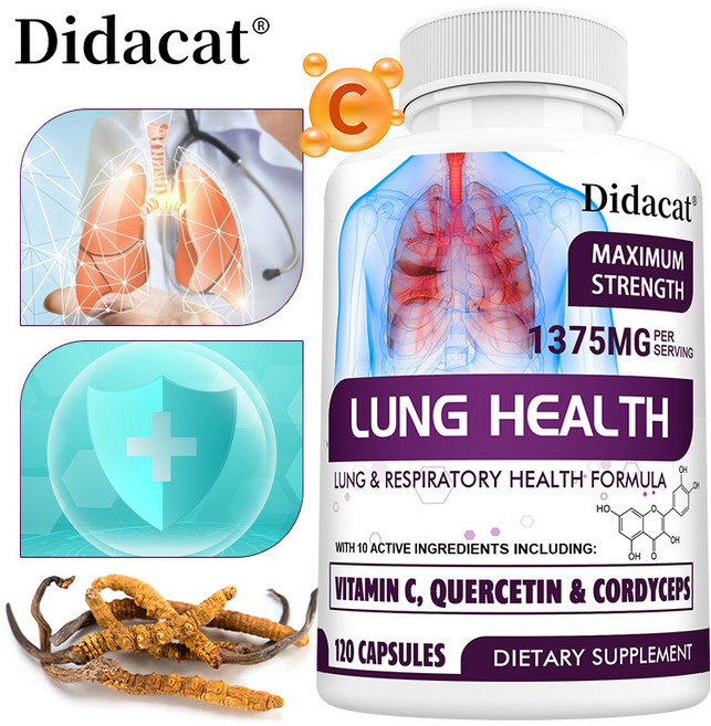 폐청결 및 디톡스캡슐 - 비타민C 비타민K2 케르세틴 브로멜라인 - 기관지 및 호흡기 건강 지원 호흡곤란 완화 면역력 증진, 1개, 60회분