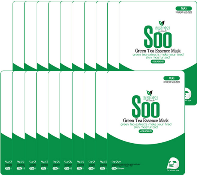 청정미인 수 마스크팩 녹차, 1개입, 20개