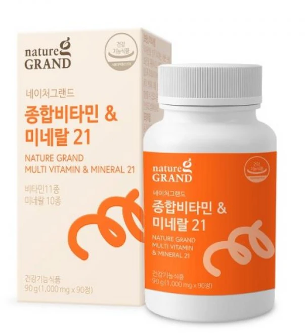 네이처그랜드 종합비타민 미네랄21 90정, 1개 - 쿠팡