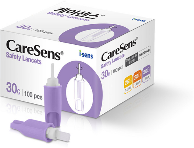 케어센스 일회용 멸균 자동 랜싯 30G 1.4mm, 4개, 100개입