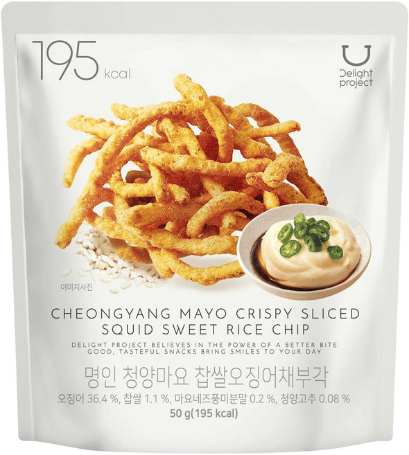 딜라이트 프로젝트 명인 청양마요 찹쌀오징어채부각, 3개, 50g