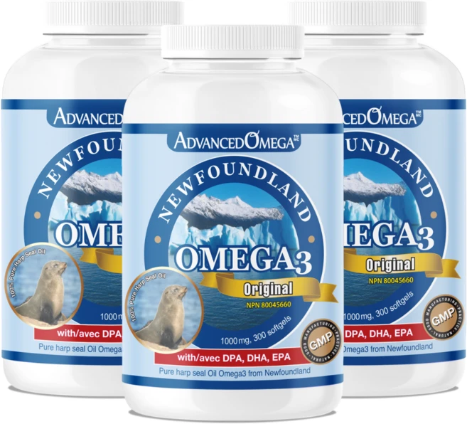 (3팩 특가) 캐나다산 ADVANCED 뉴펀랜드 물개오일 오메가3 1000mg 300젤 NL13, 3개, 300정 - 쿠팡