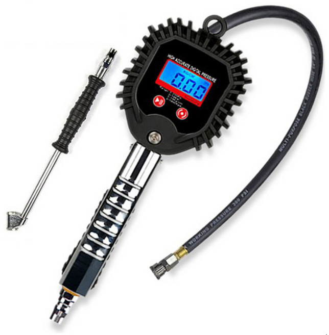 솔리드 디지털 타이어 게이지 차량 공기압 공기주입기 압력게이지 측정기, 1개, 혼합색상