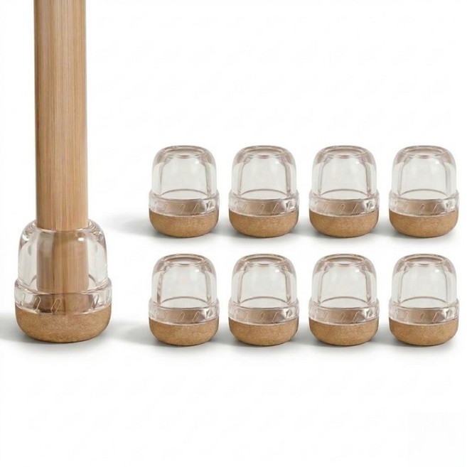 케디브 소음방지 잘밀리는 식탁 의자 발커버, 8개, 브라운