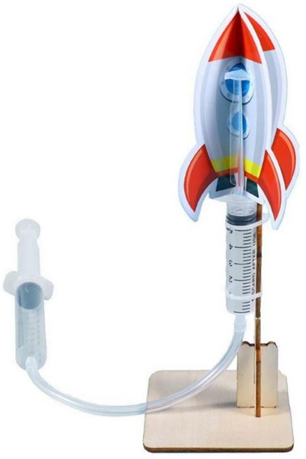 科學木質DIY玩具-陸︱木質 DIY材料包 兒童手作 親子手作 美勞︱麥手作, Y31沖壓火箭, 1個