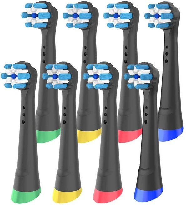 전동 칫솔과 되는 교체용 칫솔 브러시, 색상: 5. Black-8 Pcs, 1개 - 쿠팡