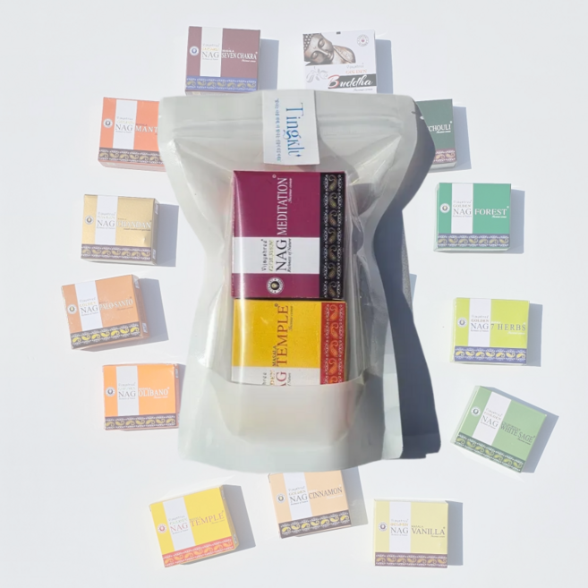 프리미엄 비제이스리 골든 나그참파 인센스 콘 4개 세트, 04 자연 리프레시 세트