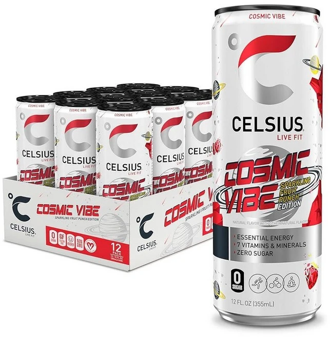 CELSIUS 자몽 멜론 녹차 무탄산 피트니스 음료 무설탕 230941, 코스믹 바이브, 355ml - 쿠팡