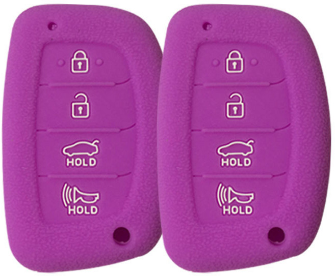 현대 올뉴투싼 아반떼MD AD LF쏘나타 투싼IX (호환가능) 실리콘 스마트키케이스 1+1, 퍼플, 2개