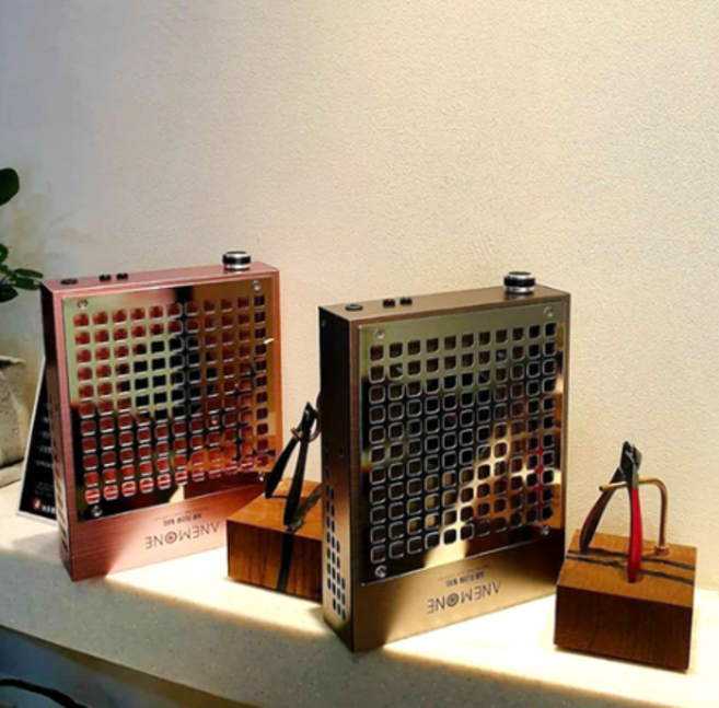 아네모네 무선 네일흡진기 에어필로우 색상 2종 그레이 핑크 필터 50장 내장, 필터100장, 1개