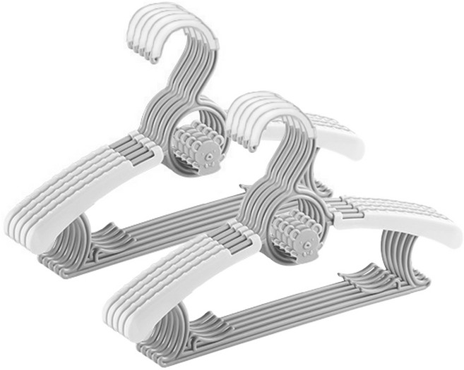 제로리빙 자유자재 길이조절 유아 아동용 옷걸이, Free, 10개, 그레이
