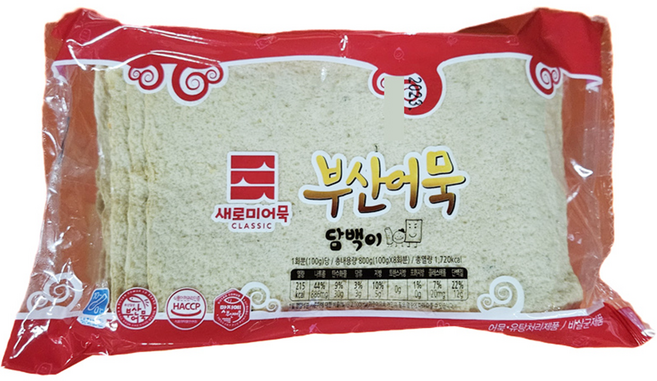 상천 새로미 사각어묵 800g 부산어묵 오뎅 오뎅탕 어묵국 포장마차 일식집 떡볶이재료 담백이, 1개