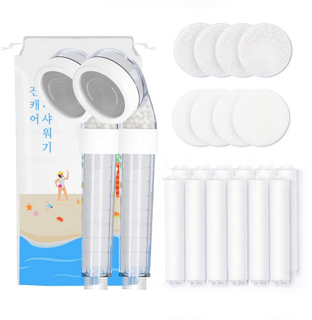 진캐어 퓨어 필터샤워기 본품2p + 헤드세트4p + 바디필터12p, 1세트