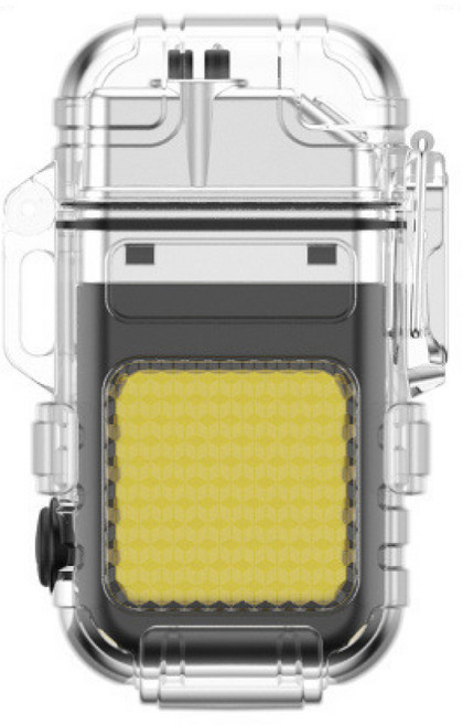 Kindfire 충전식 C타입 플라즈마 캠핑용 전기라이터 캔들점화기 겸용 방수 랜턴 휴대용 라이타, 블랙, 1개
