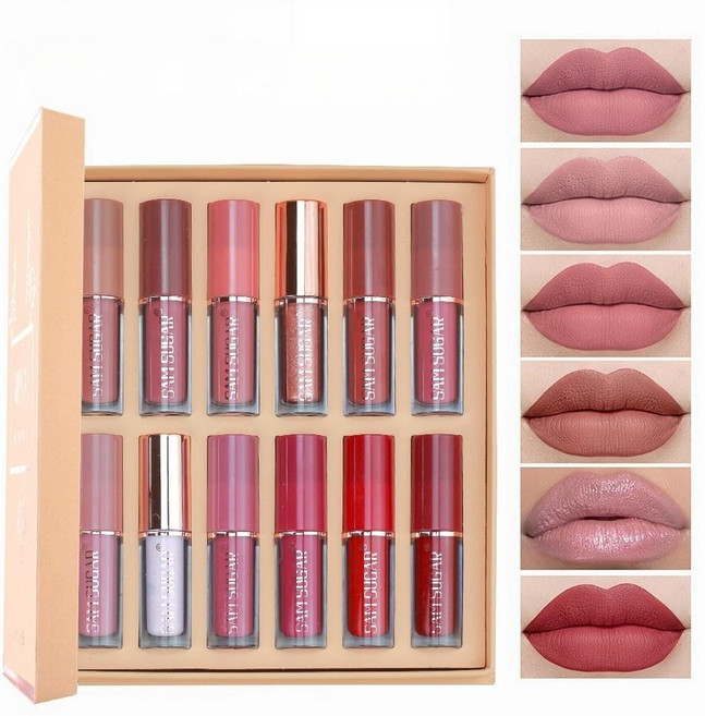 가성비 좋은 벨벳 12색 세트 입술 립틴트 쿨톤웜톤 워터프루프 f리퀴드 립스틱 sy170, 1개