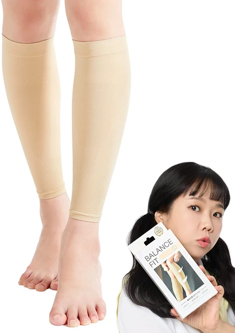 95프로블럼 발란스핏 의료용압박스타킹 베이지, 1개, 종아리/무릎형 - 쿠팡