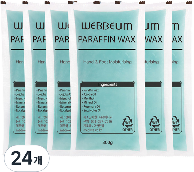 위쁨 파라핀왁스 민트 미니 300g, 24개