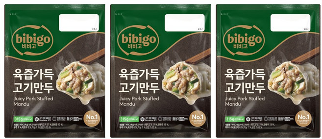 (냉동)[비비고]육즙가득 고기만두, 3개, 315g