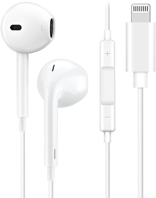 오픈형 라이트닝 8핀 유선 이어폰 고감도 마이크 아이폰 전화 통화가능 마이크 내장 음악감상, 화이트