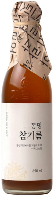 동명 저온 압착 고소한 통참깨100% 방앗간 참기름, 1개, 350ml