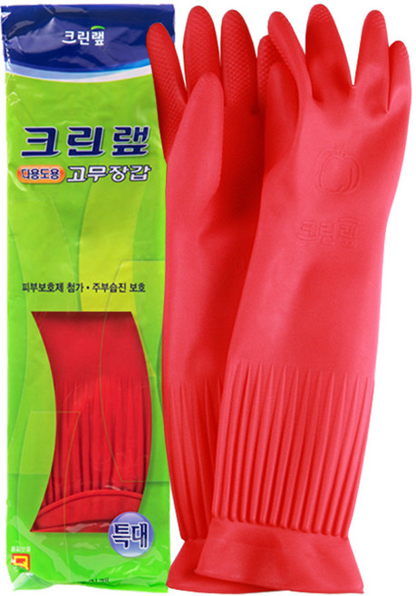 크린랩 다용도 고무장갑 (특대) 빨강, 레드, 1개