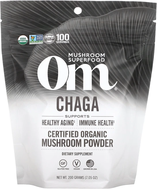 옴머쉬름 유기농 버섯 분말 차가버섯 200g 7.05oz 미국 해외 직구 항산화, 1개 - 쿠팡