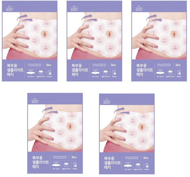 셀사라진 뱃살 패치 1팩 DIET 셀룰라이트 복부 바디 허벅지 종아리 다리 없애는방법 분해 슬리밍 엉덩이 하체 배꼽 뱃살빼는방법 바디패치, 3개입, 5개