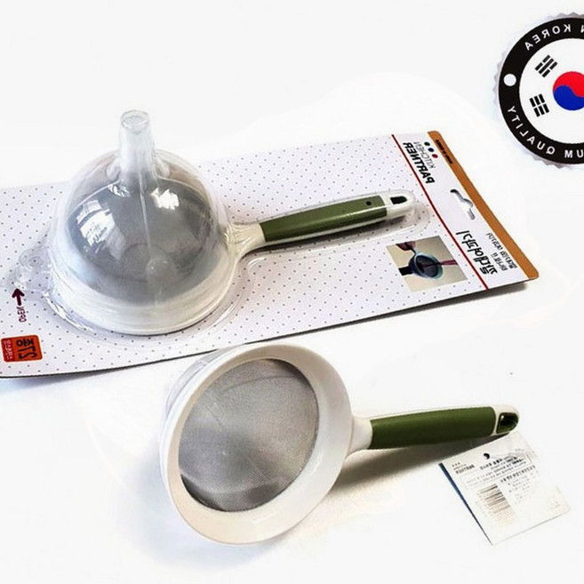 깔대기 스텐 주방 여과기 거름망 오목한 채망 액체 세트, 1개, GT 국산 깔대여과기세트(중)